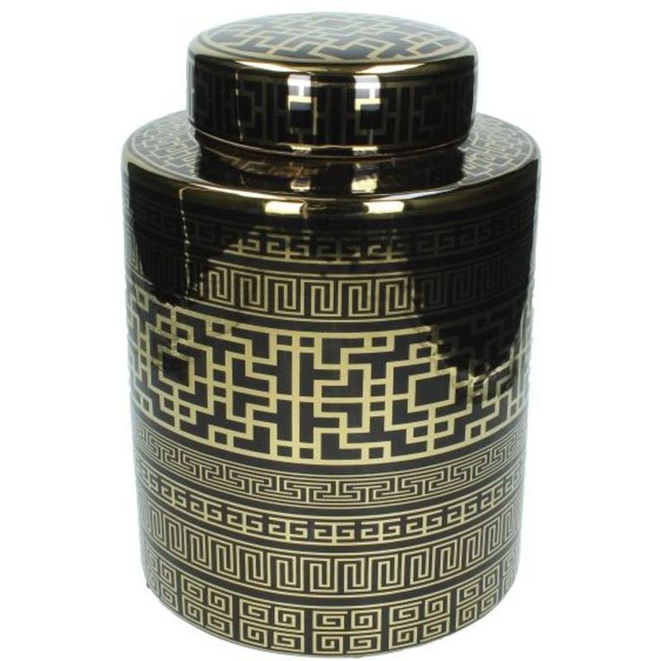 BLACK & GOLD JAR LARGE