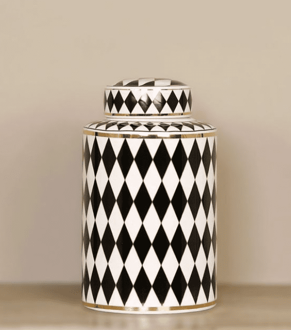 BLACK & WHITE FANCY JAR (BIG)