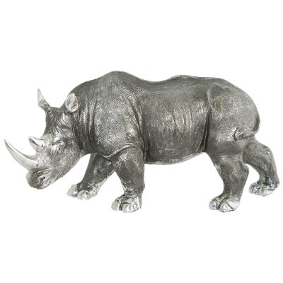 Rhinocerous Silver Statue