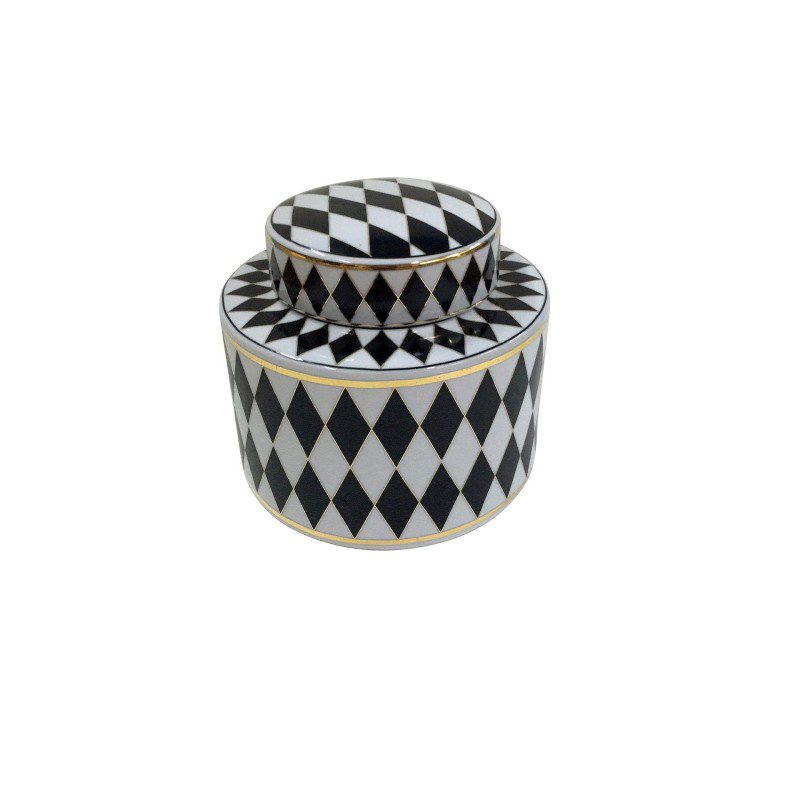 BLACK & WHITE FANCY JAR (SMALL)