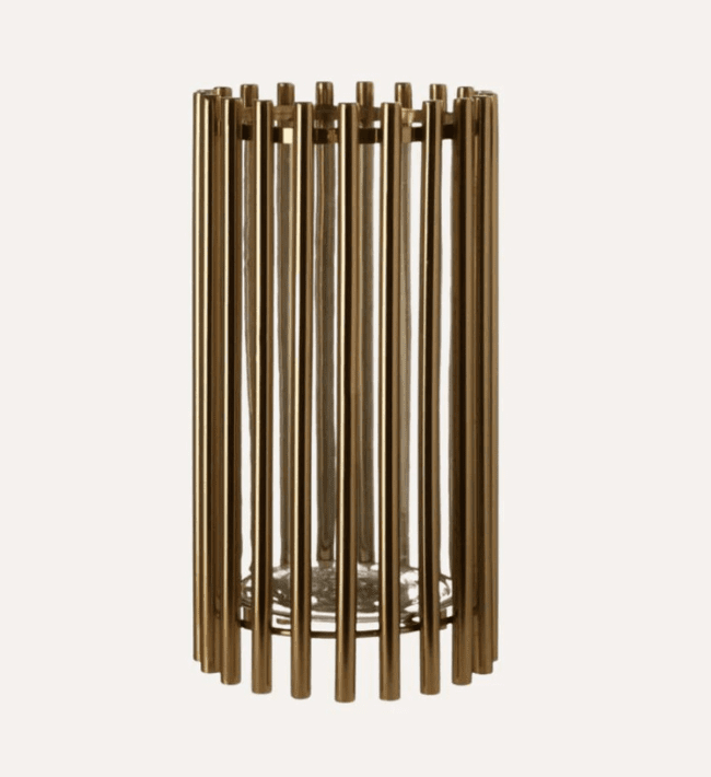 Gold Hurricane Candle Holder