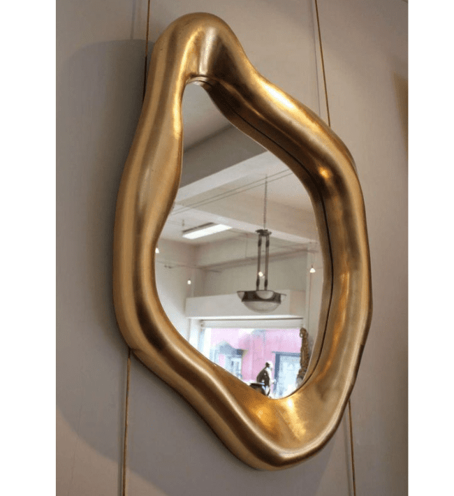 Hologram Melted Gold Asymmetrical Wall Mirror