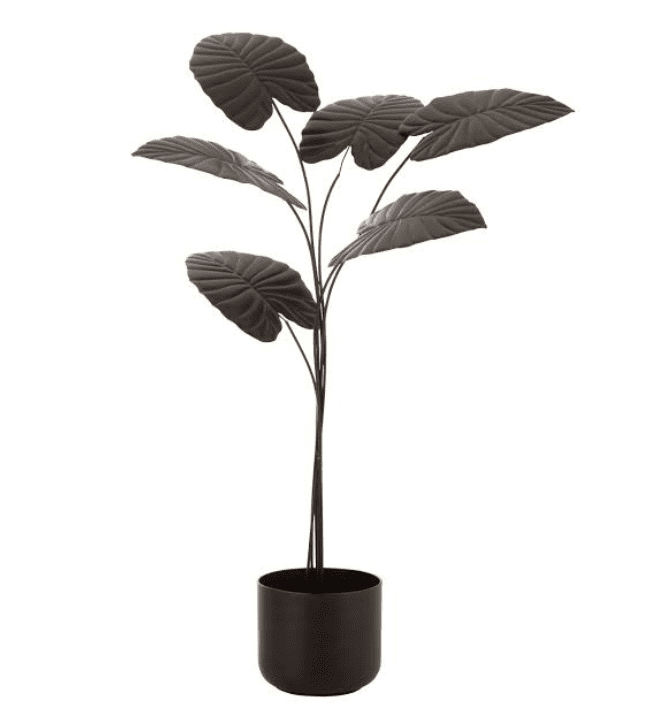 Plant Decoration Metal Black