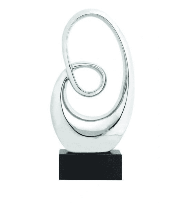 Modern Silver Ceramic Sculpture