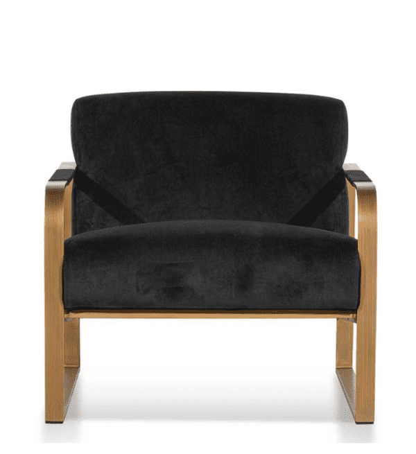 Set of Black Velvet Armchair - Antique Golden Frame - Image 2