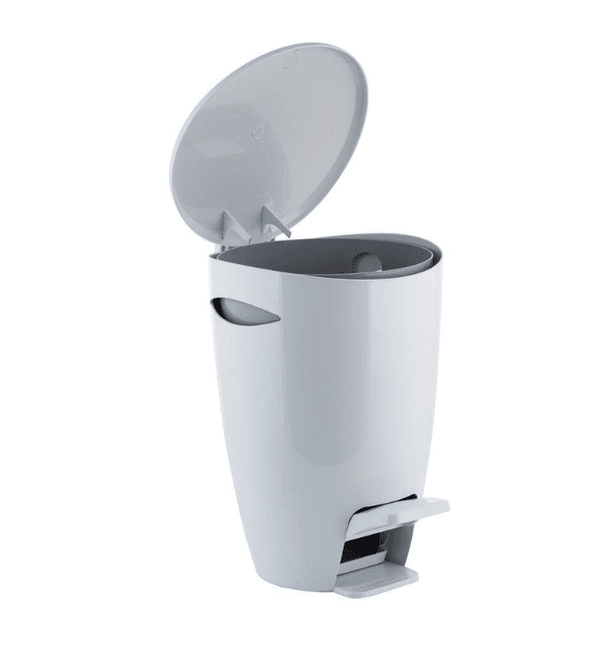 White Plastic Bathroom Waste Bin - Image 2
